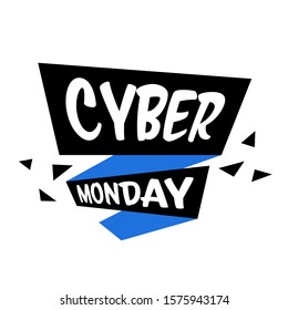 cyber monday sticker big sale advertisement special offer concept holiday online shopping discount badge vector illustration
