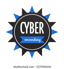 cyber monday sticker big sale advertisement special offer concept holiday online shopping discount badge vector illustration