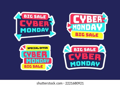 cyber monday sticker design set