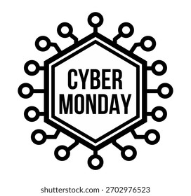 Cyber monday pegatina Vector editable trazo