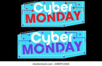 cyber Monday stylish digital glowing banner design