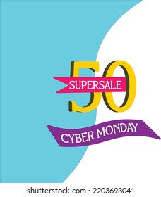 cyber monday super sale banner vector sticker 