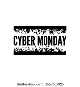 Cyber Monday with tech circuit board texture. Vector inscription cyber monday on white background.