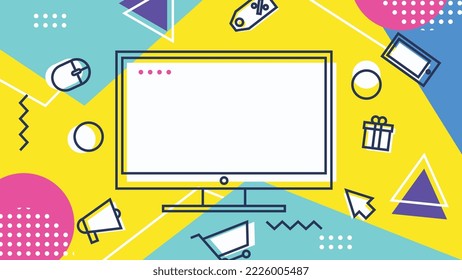 Cyber Monday template for business promotion with vector illustration with copy space area. Suitable for online shopping days for deals and discounts.