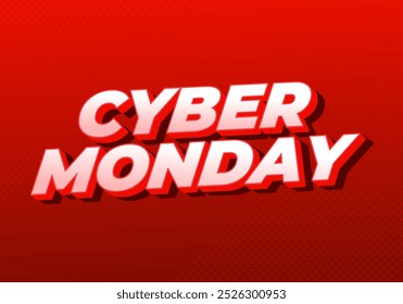 Lunes cibernético. Diseño de efectos de texto en 3D y Fuentes en negrita para anuncios digitales