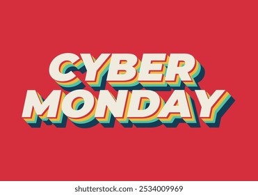 Cyber monday. Text effect design in 3D and bold fonts for digital ads