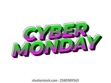 Cyber monday. Text effect design in 3 dimensions look, good for social media ads