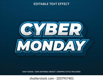 Cyber Monday Text Effect Editable Template Use For Business Logo And Brand