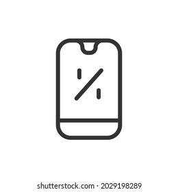 Icono de línea delgada del lunes cibernético. Símbolo con estilo de contorno de moda. Diseño premium para web y aplicaciones. Perfecto para la interfaz de usuario. 