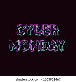 Cyber Monday title for your ad design. Header for social media graphics.