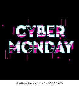 Cyber Monday title for your ad design. Header for social media graphics.