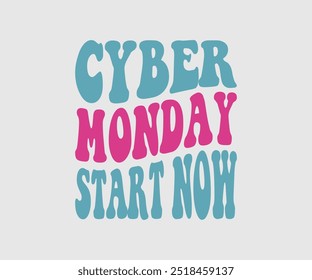 Diseño de tipografía de Cyber Monday para camisetas, tarjetas, ilustraciones de marcos, bolsas, tazas, pegatinas, vasos, fundas para teléfonos, impresión, etc.