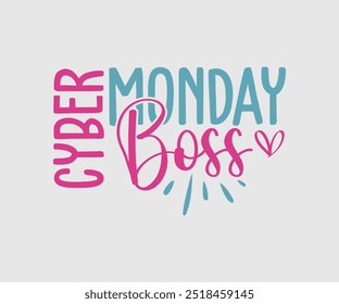 Diseño de tipografía de Cyber Monday para camisetas, tarjetas, ilustraciones de marcos, bolsas, tazas, pegatinas, vasos, fundas para teléfonos, impresión, etc.