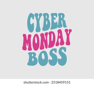 Diseño de tipografía de Cyber Monday para camisetas, tarjetas, ilustraciones de marcos, bolsas, tazas, pegatinas, vasos, fundas para teléfonos, impresión, etc.