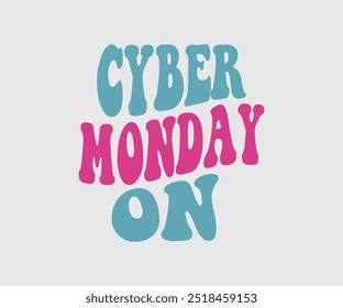 Diseño de tipografía de Cyber Monday para camisetas, tarjetas, ilustraciones de marcos, bolsas, tazas, pegatinas, vasos, fundas para teléfonos, impresión, etc.