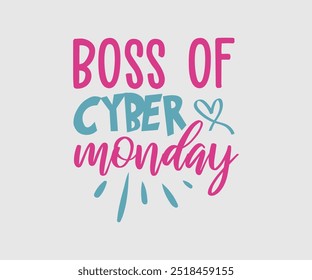 Diseño de tipografía de Cyber Monday para camisetas, tarjetas, ilustraciones de marcos, bolsas, tazas, pegatinas, vasos, fundas para teléfonos, impresión, etc.