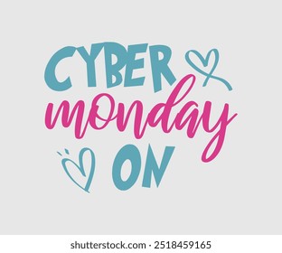 Diseño de tipografía de Cyber Monday para camisetas, tarjetas, ilustraciones de marcos, bolsas, tazas, pegatinas, vasos, fundas para teléfonos, impresión, etc.