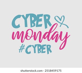 Diseño de tipografía de Cyber Monday para camisetas, tarjetas, ilustraciones de marcos, bolsas, tazas, pegatinas, vasos, fundas para teléfonos, impresión, etc.