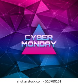Cyber Monday vector background. Sale illustration. Abstract future technology