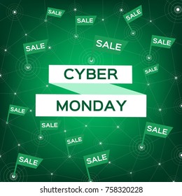 Cyber Monday. Vector card.