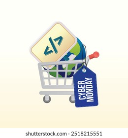 Cyber Monday vector design template good for celebration usage. Cyber Monday design. flat design. eps 10.