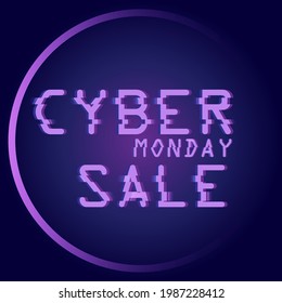 Cyber Monday. Vector futuristic label design template