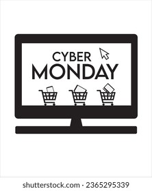 Cyber monday vector illustration. Cyber monday icon set