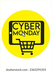 Cyber monday vector illustration. Cyber monday icon set