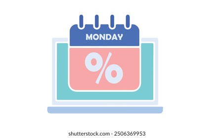 Ciberlunes por la Ilustración vectorial. Conjunto de iconos de lunes cibernético