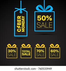 The Cyber Monday Vector Label. Discound label vector illustration