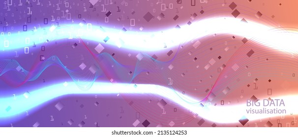 Cyber Monday Vector Landing Page. Purple Pink Blue Background. Matrix Falling Binary Code. Fractal Fluid Code Punk Equalizer Slide. Computing Colorful Modern Layout. Cyber Monday Banner
