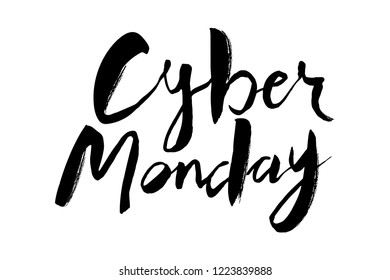 Cyber Monday vector lettering illustration for tag, icon, badge. Template for ads, windows decoration, packaging. EPS 10