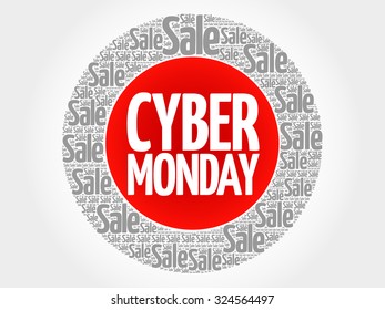Cyber Monday vector words cloud, business concept background