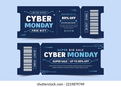 Cyber Monday voucher or coupon design template easy to customize simple and elegant design
