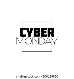 Cyber Monday. The white square. Vector.