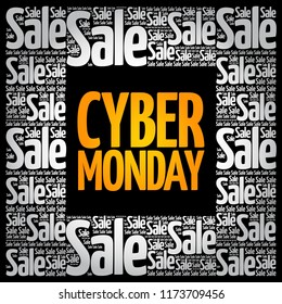 Cyber Monday word cloud collage, business concept background