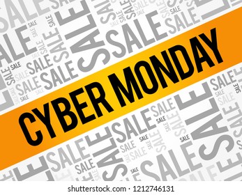 Cyber Monday word cloud collage, business concept background