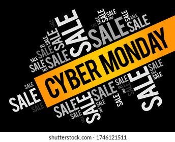Cyber Monday word cloud collage, business concept background