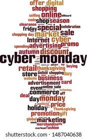 Cyber monday word cloud concept. Collage made of words about cyber monday. Vector illustration 