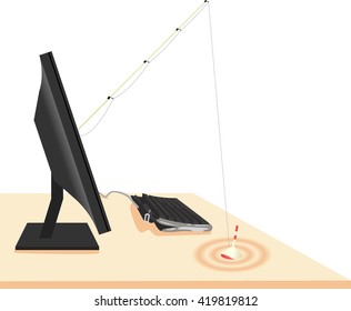 Cyber money fishing metaphor