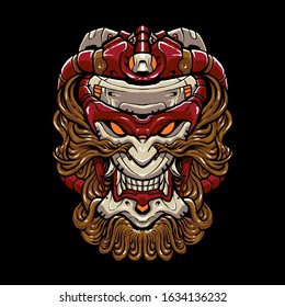 Cyber monkey head vector Illustration