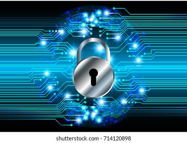 Cyber network concept, holding global network security. Safety, Closed Padlock on digital