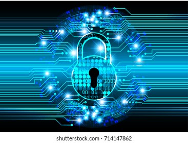 Cyber network concept, holding global network security. Safety, Closed Padlock on digital. vector