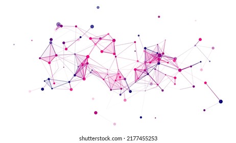 Cyber network connection structure. Technology connect big data. Vector science background. Business futuristic backdrop.