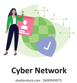 Cyber network Vector Illustration Which can easily modify or edit

