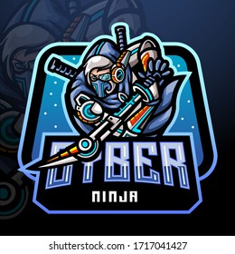 Cyber ninja esport logo mascot design.