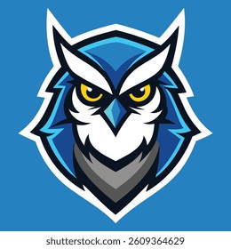 Cyber Owl Minimal Mascot Logo Drawn Vector Design.