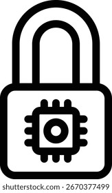 Cyber candado editable estilo de dibujos animados Vector de etiqueta