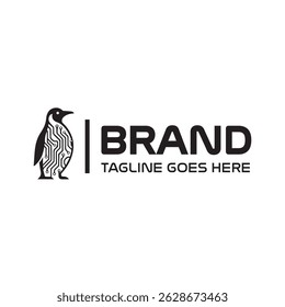 Cyber Penguin Logo, High-Tech Animal Emblem