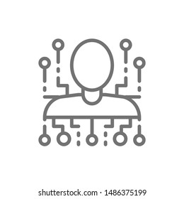 Cyber-Person, Roboter, Symbol für künstliche Intelligenz.